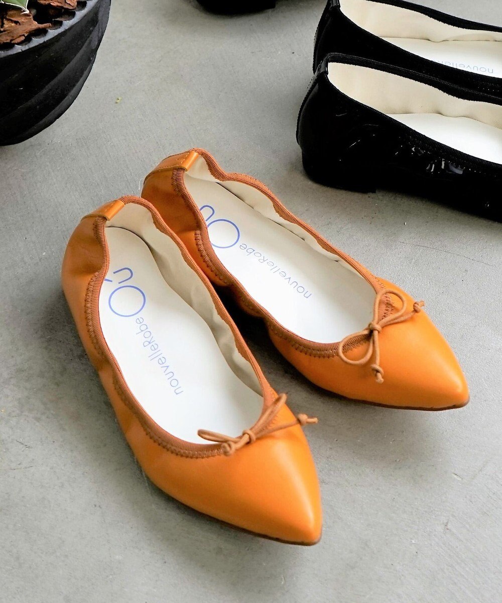 nouvelleRobe Oū 新色追加【本革・高反発】Pointed ポインテッドトゥ バレエシューズ 