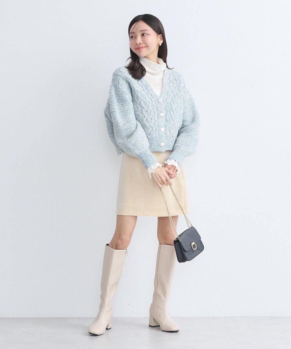 earth music&ecology スラブラメヤーンケーブルカーディガン 