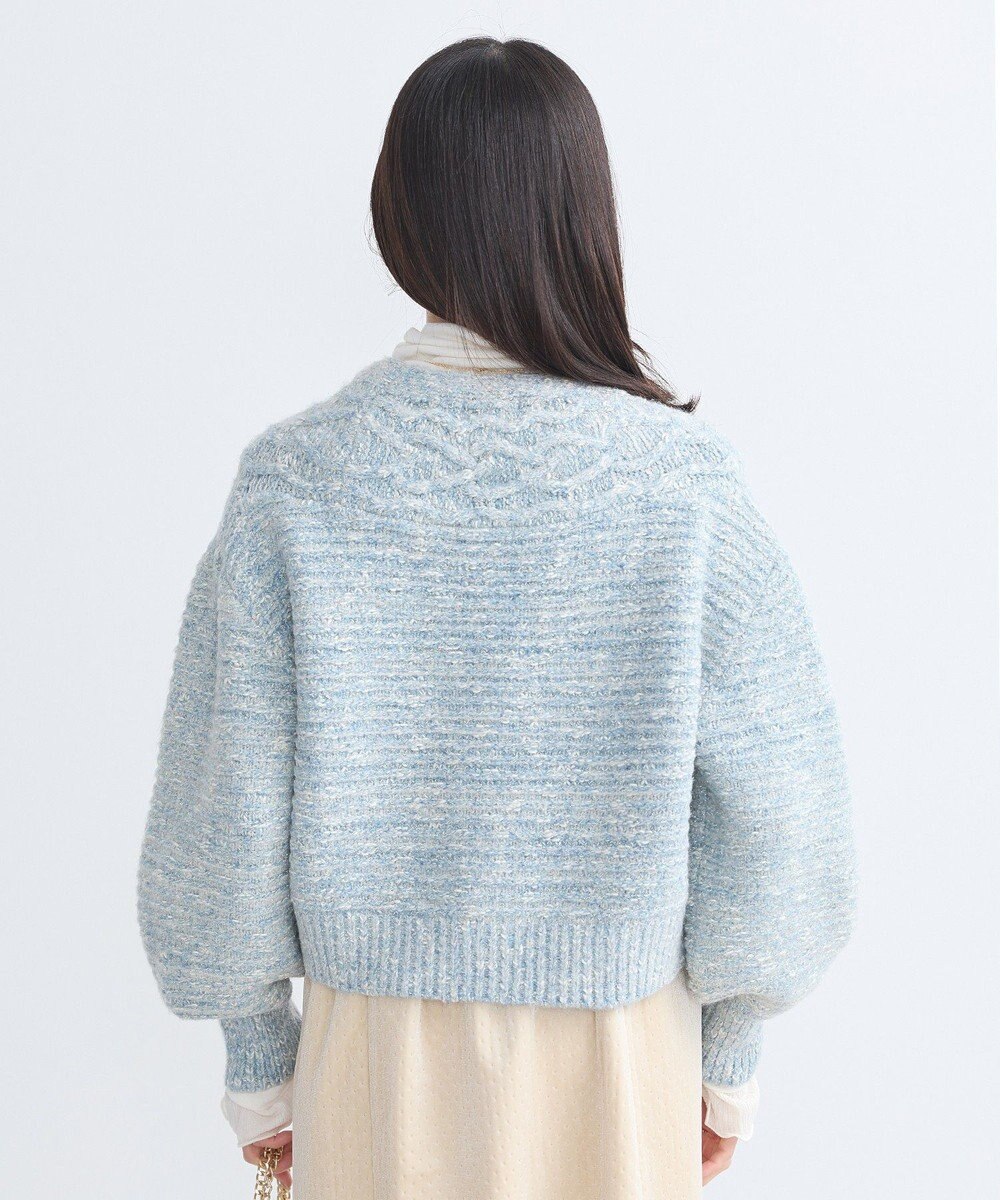 earth music&ecology スラブラメヤーンケーブルカーディガン 