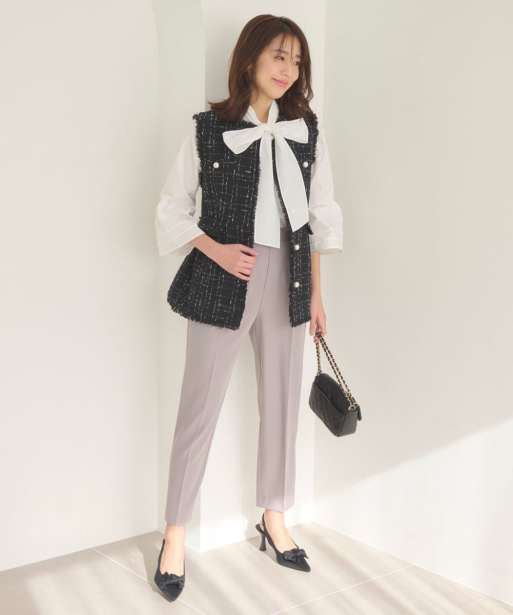 Feroux 【洗える・2WAY】リボンタイチュニック ブラウス 