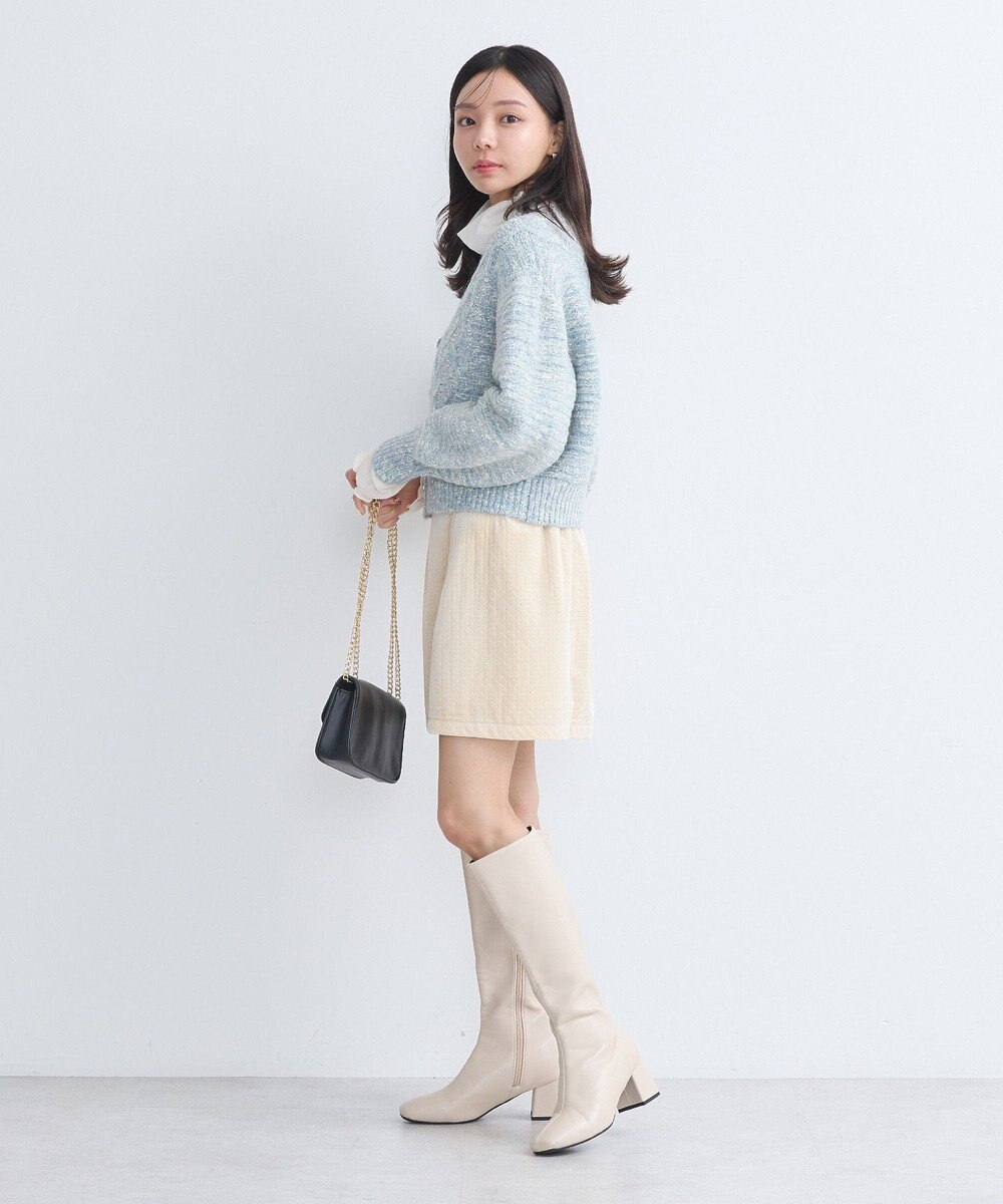 earth music&ecology スラブラメヤーンケーブルカーディガン 