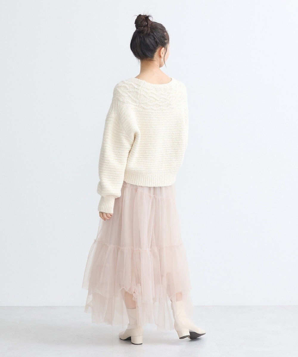 earth music&ecology スラブラメヤーンケーブルカーディガン 