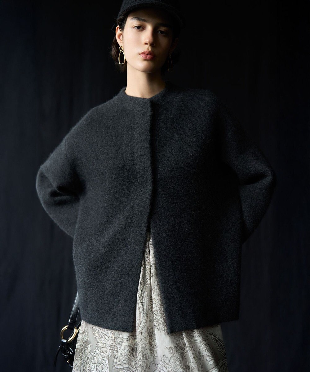 23区 S 【見上愛さん着用】ラクーンブレンドダブルフェイス ニット アウター 