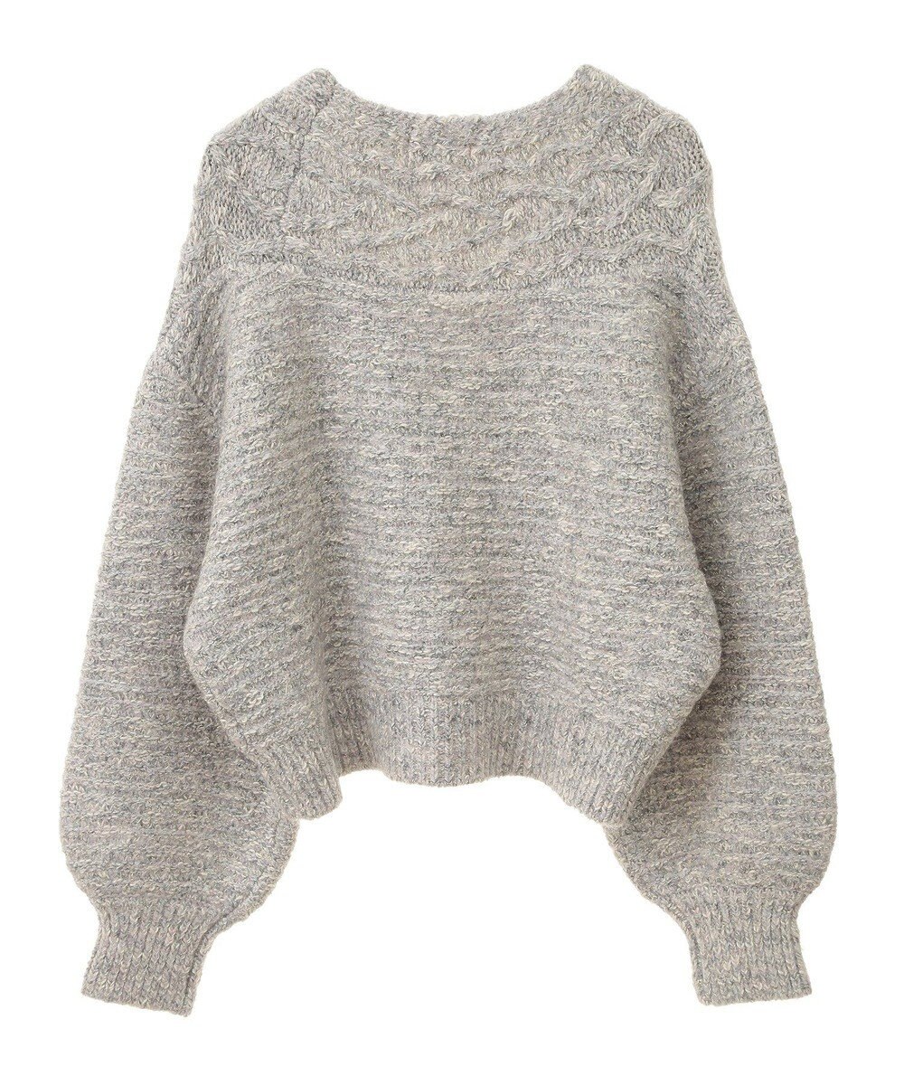 earth music&ecology スラブラメヤーンケーブルカーディガン 