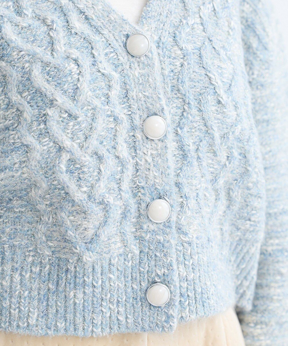 earth music&ecology スラブラメヤーンケーブルカーディガン 