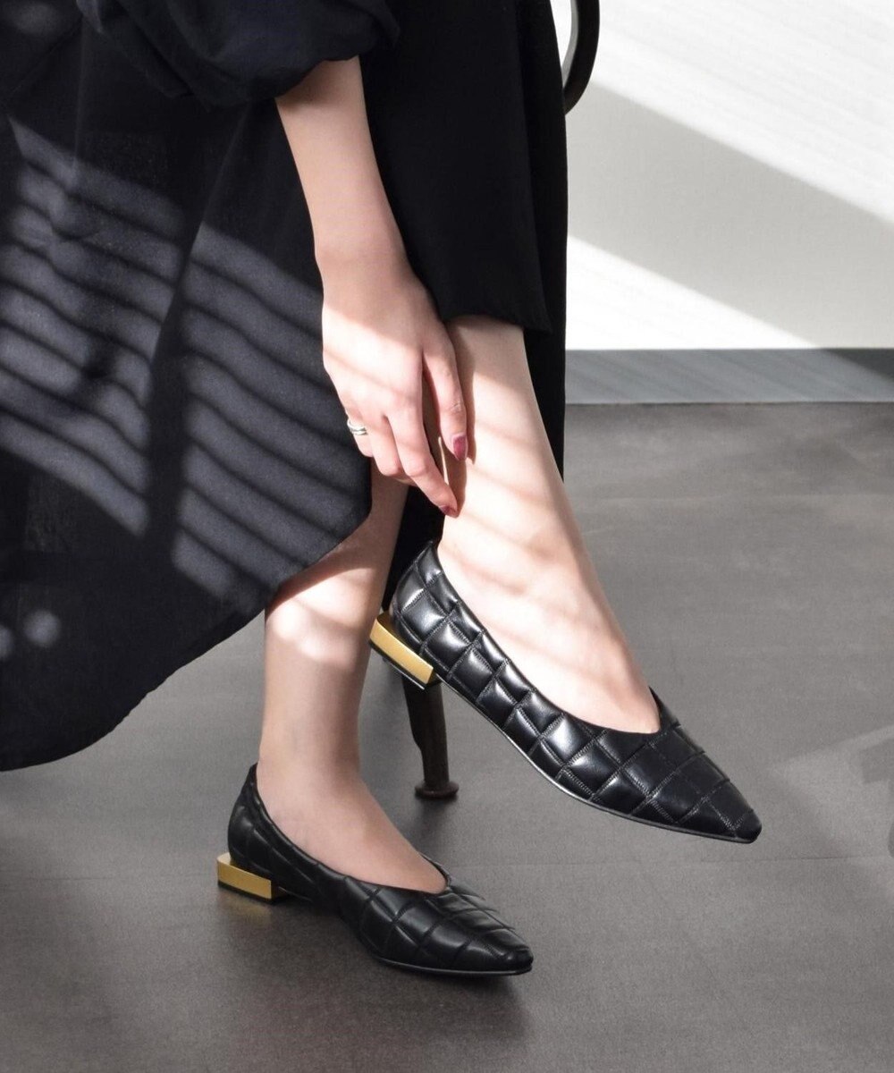 INTER-CHAUSSURES 【ANGEL ALARCON】ポインテッドトウキルティングパンプス 