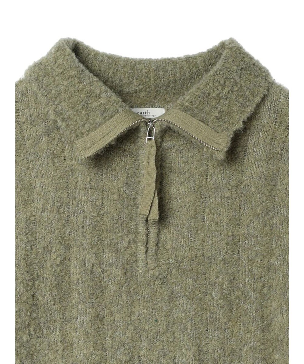 earth music&ecology ブークレハーフジップミニワンピース 