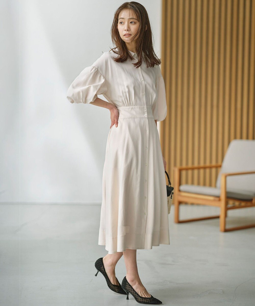 組曲 【WEB限定カラーあり】ボリュームスリーブシャツワンピース 