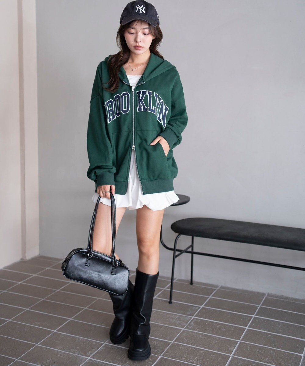 WEGO 【25年秋冬新作】グラフィックBIGZIPパーカー 