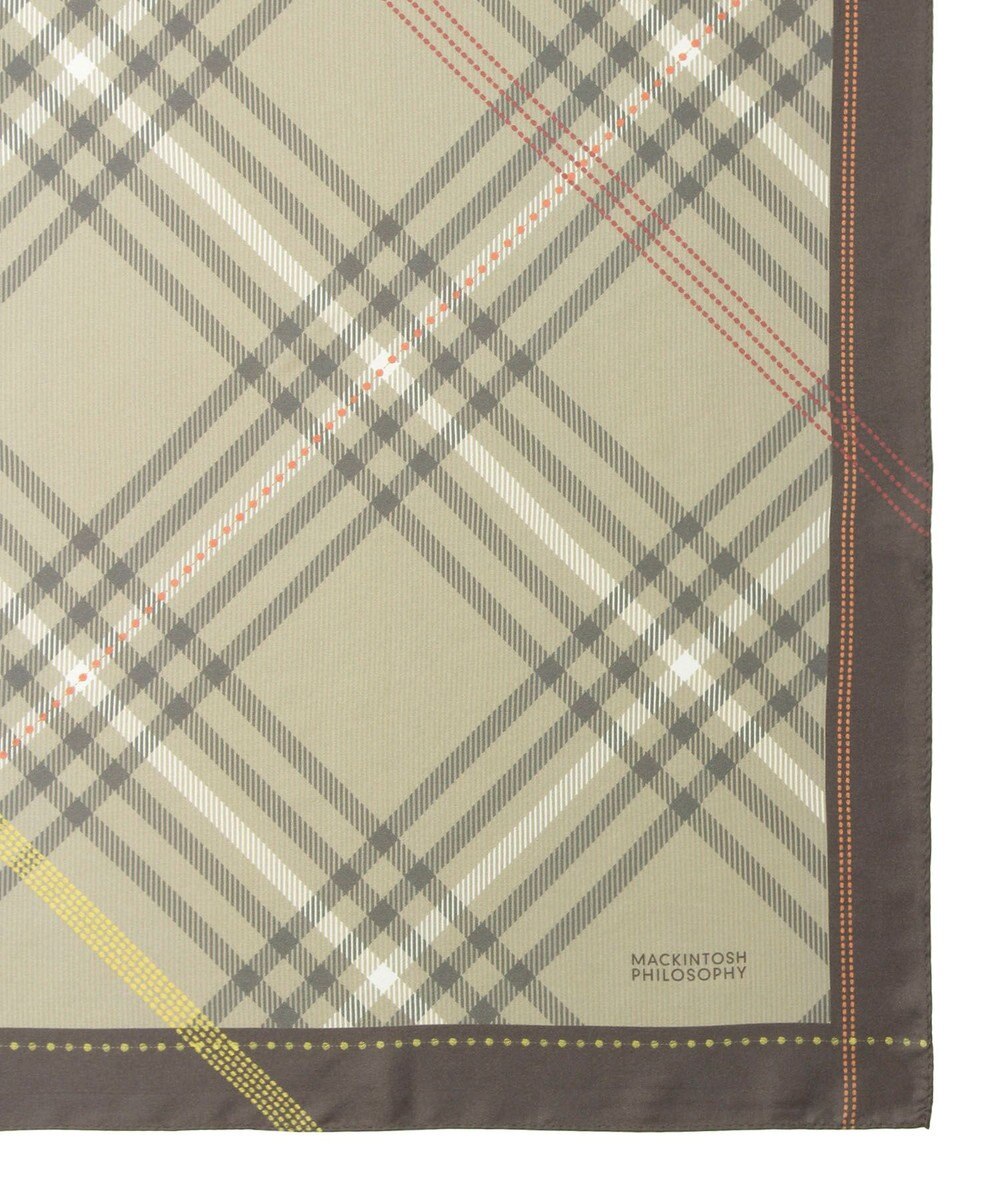 MOONBAT MACKINTOSH PHILOSOPHY(マッキントッシュ フィロソフィー）シルクスカーフ チェック 88×88㎝ 日本製 