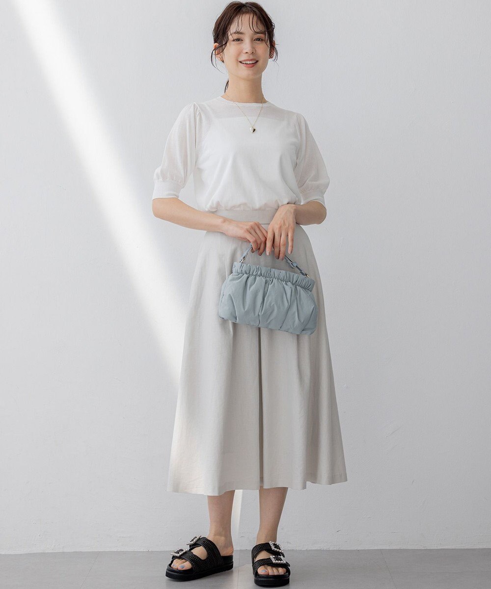 組曲 L シアーパフ袖 ニット 