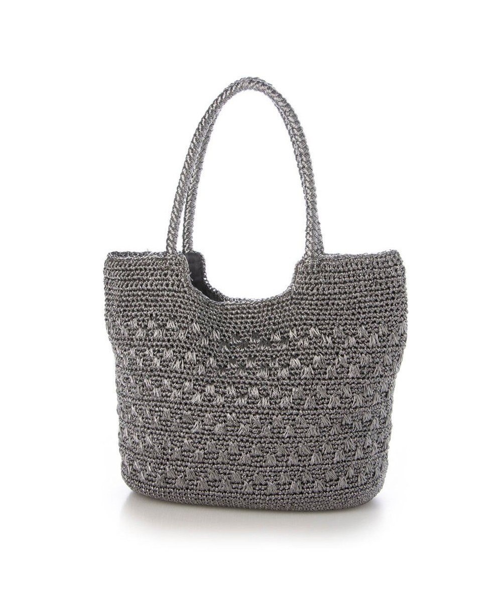 UNBILLION カシュカシュ cachecache / メタリックコード柄編みトートバッグ 