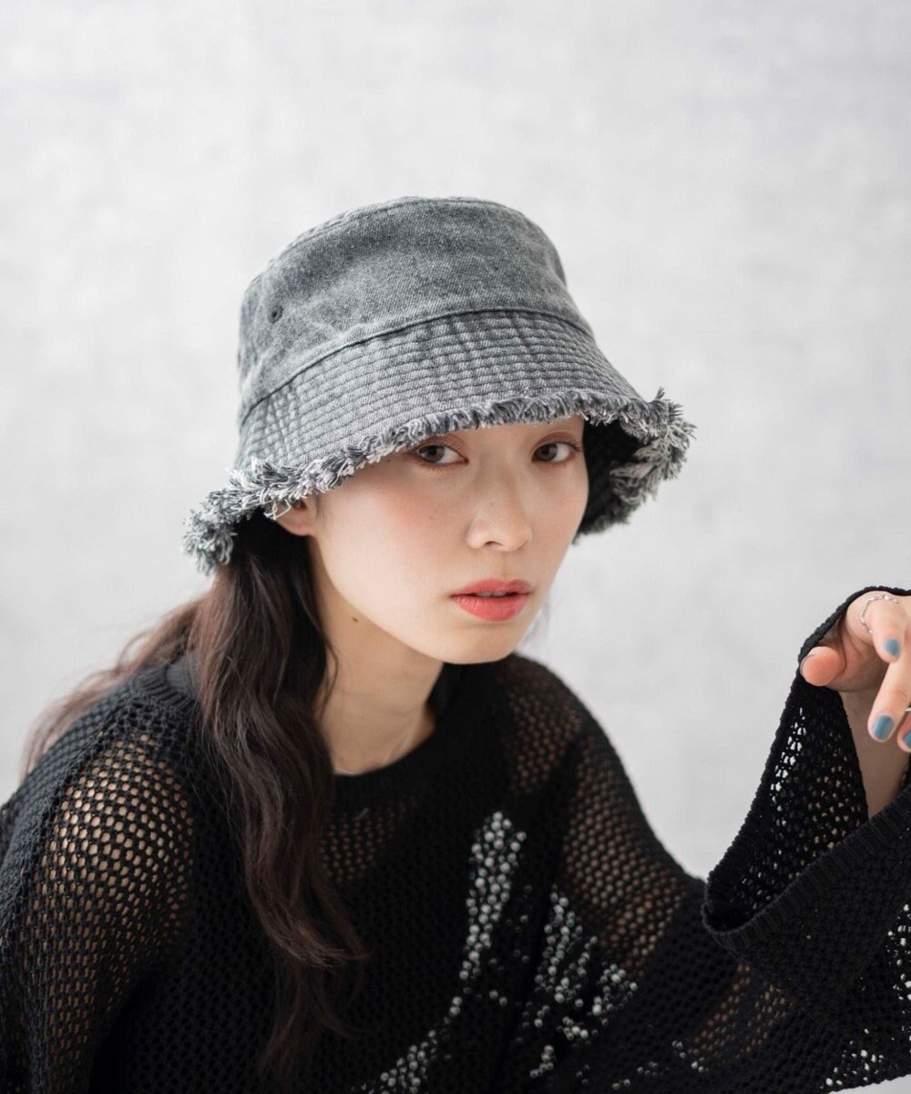 WEGO 【ユニセックス着用ITEM】デニムフリンジバケットハット 