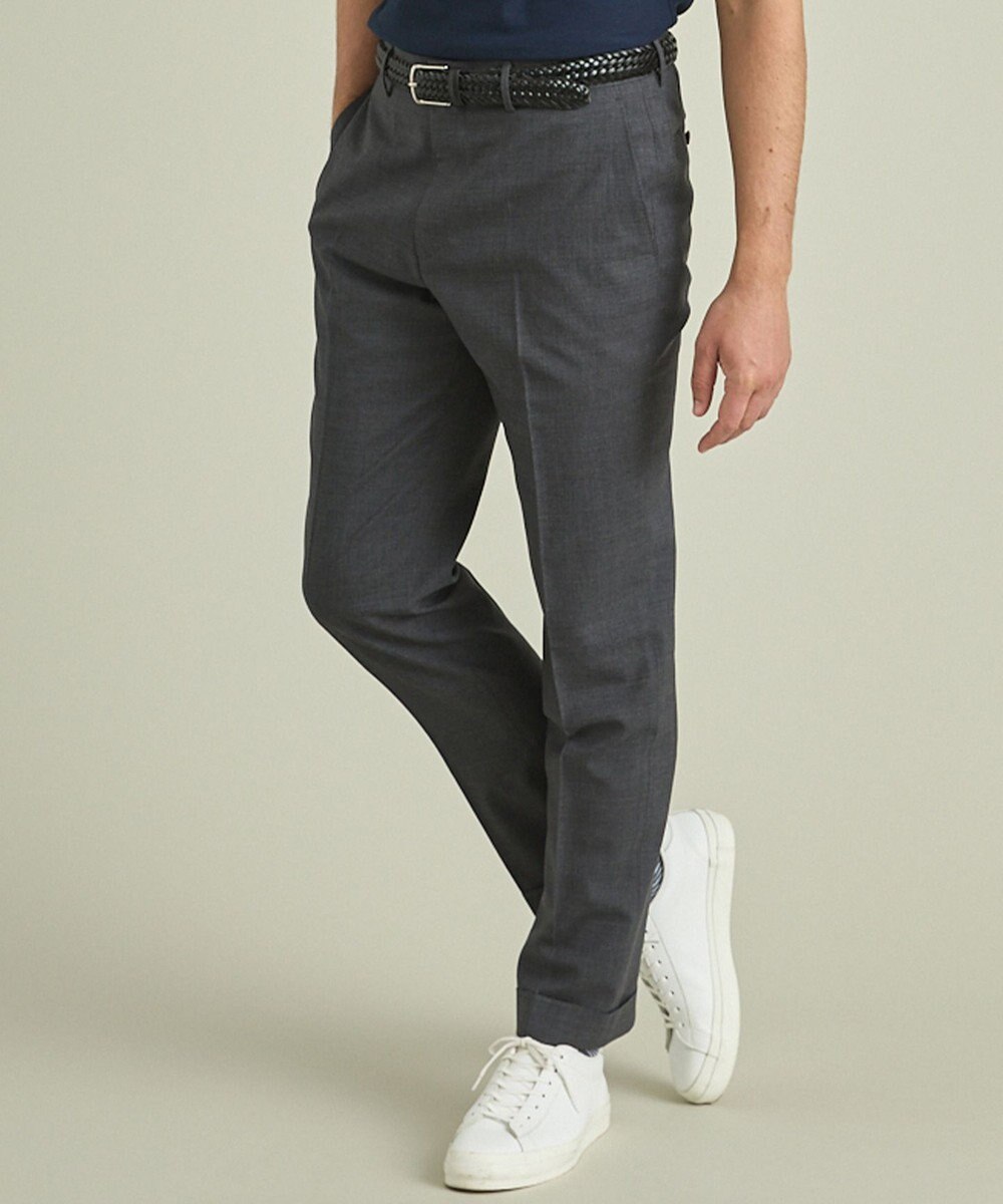 GOTAIRIKU ロングセラー【洗える/折り目加工/シワになりにくい/ウエストアジャスター】ウォッシャブル サマーウール100％パンツ_定番色(ノータック)25年モデル 