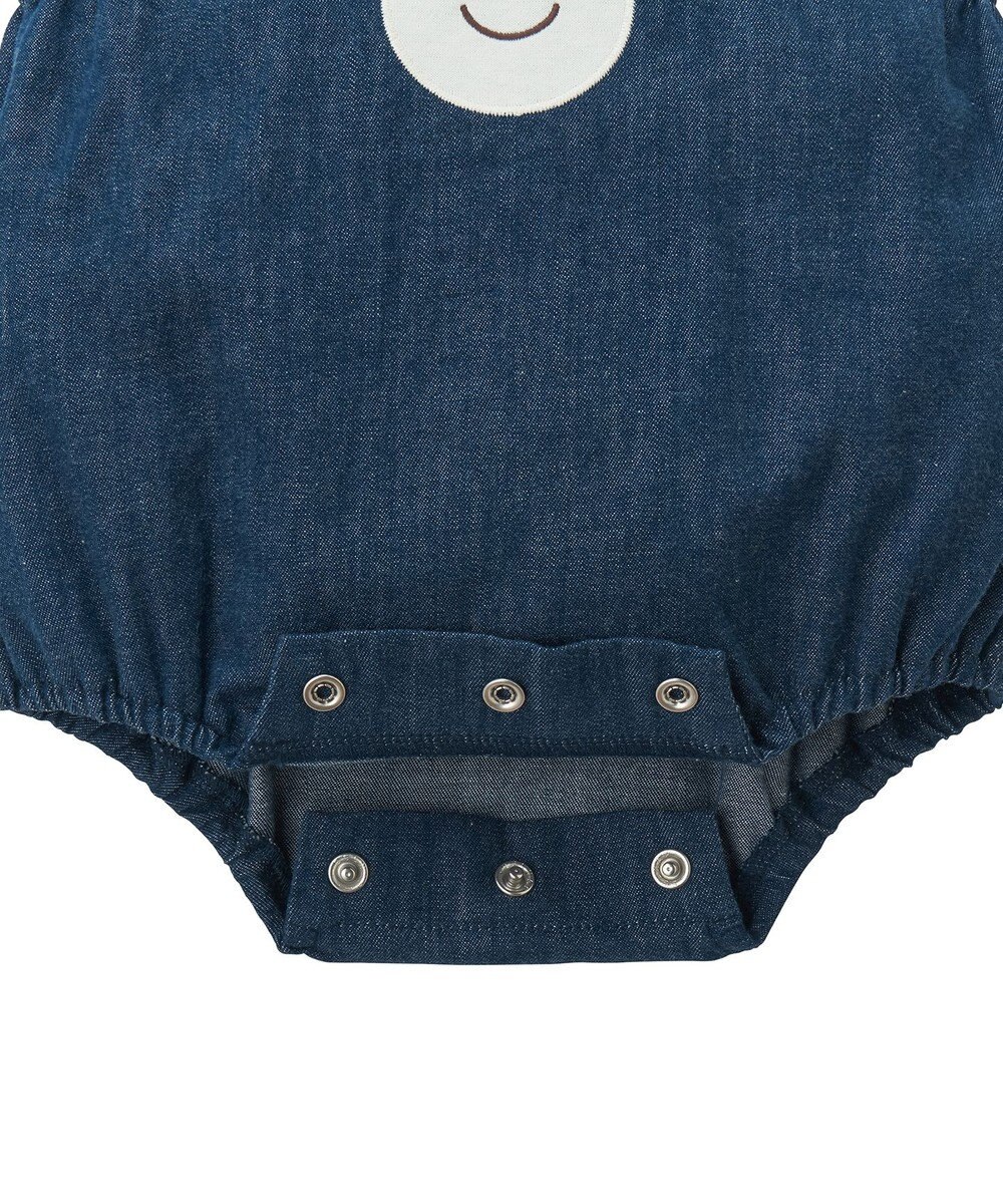 MIKI HOUSE HOT BISCUITS 【70-90cm】 顔ドン　デニムロンパース 