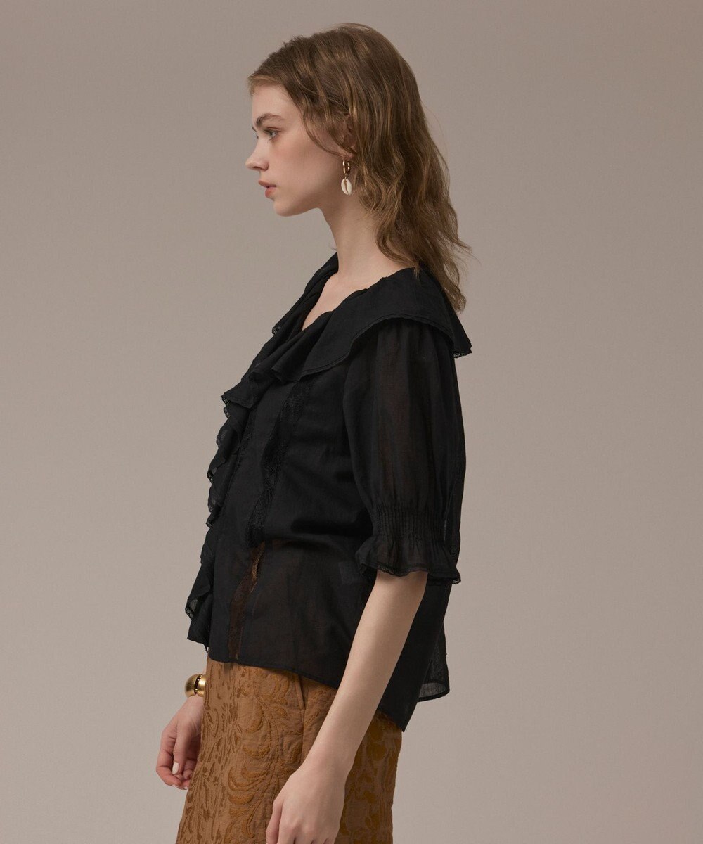 GRACE CONTINENTAL コットンフリルカラーブラウス 