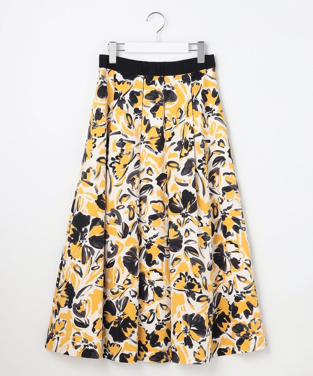 自由区 S 【SHIHOさん着用】アートタッチフラワープリント スカート 