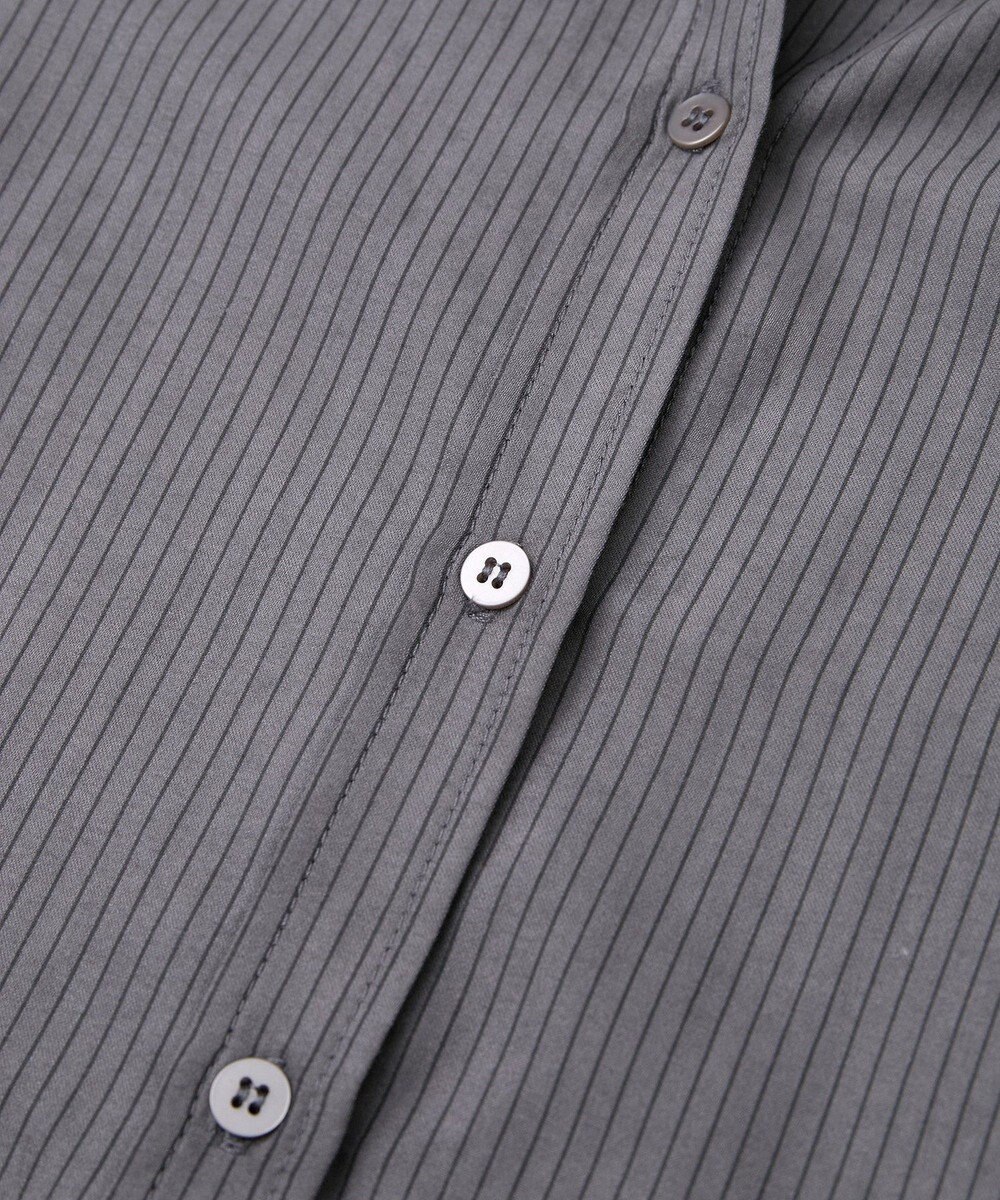 Green Parks シルキータッチストライプシャツ 