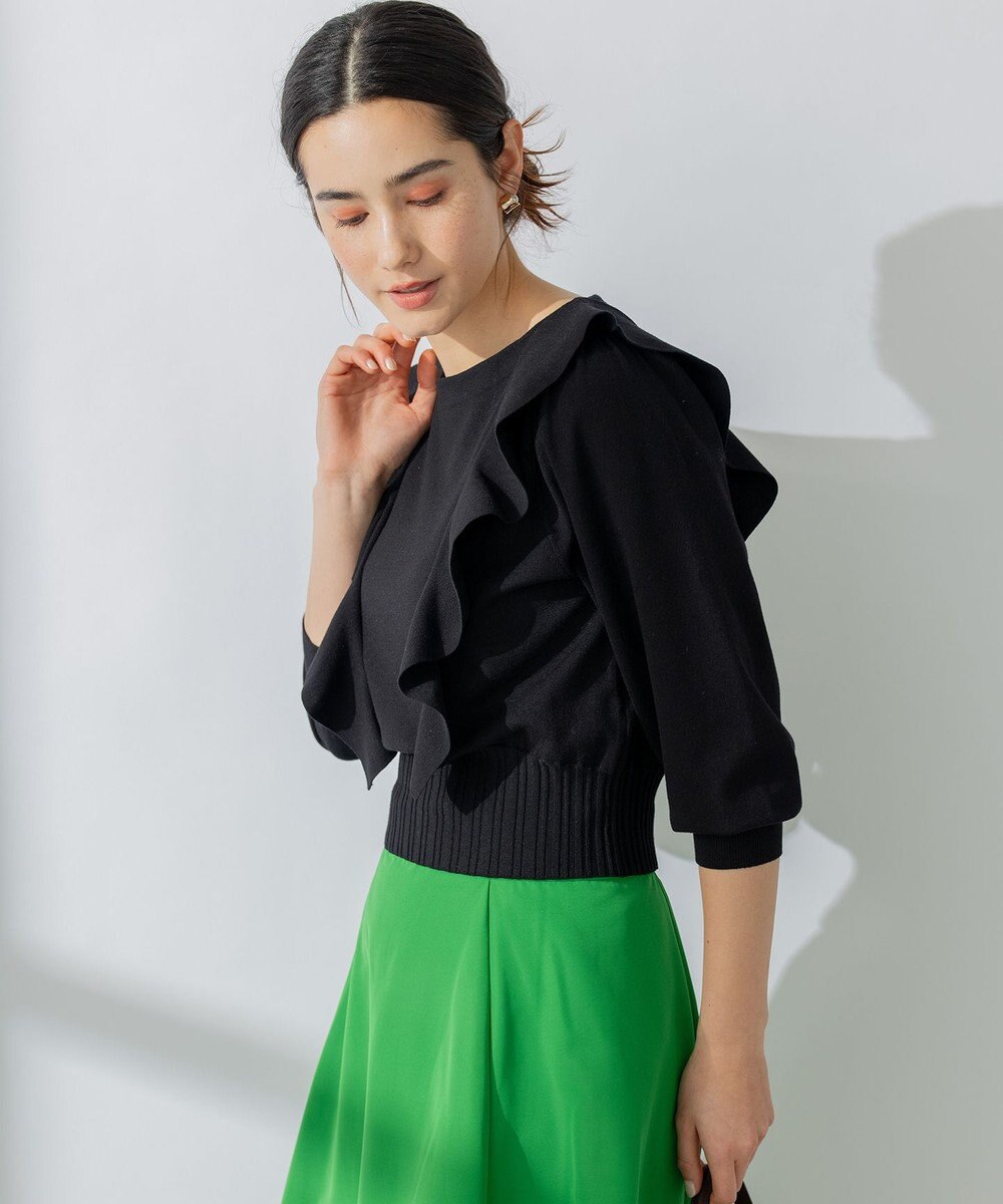 組曲 【洗える】Elenaラッフル ニット 