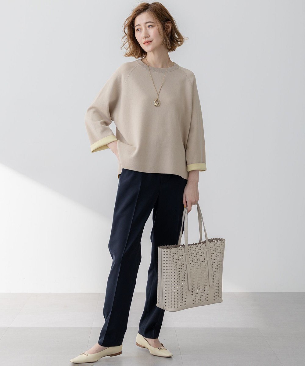 23区 【セットアップ対応/洗える】2WAYストレッチツイル ドロスト パンツ 