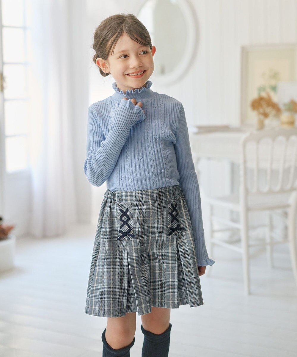 組曲 KIDS 【150-160㎝】グレンチェック キュロット 
