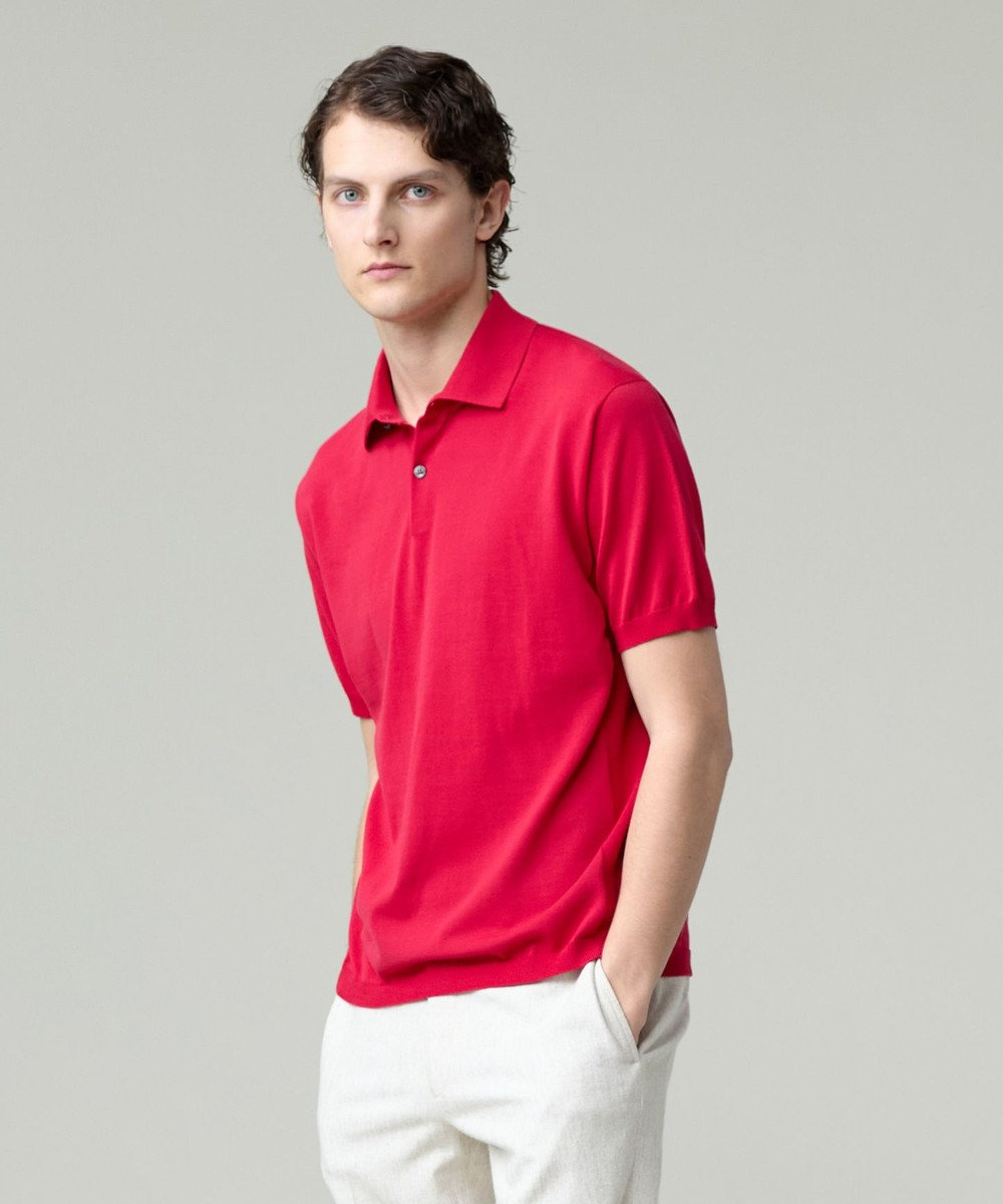 J.PRESS MEN 機能×縫製₌快適な着心地 「高見え」ニットポロ【接触冷感 / 洗える】ホールガーメントニット ポロシャツ 