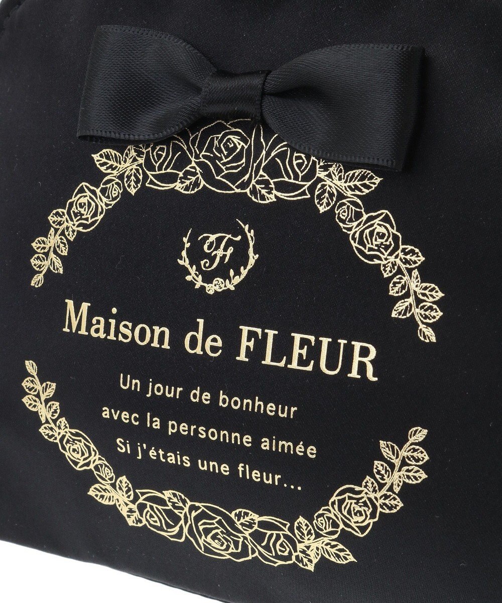 Maison de FLEUR サテンリボンラウンドポーチ 