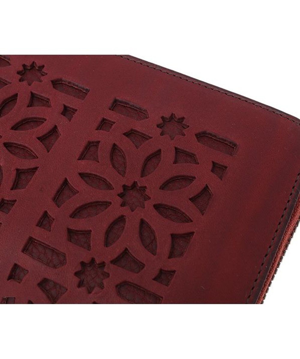 genten カットワーク ラウンド長財布 