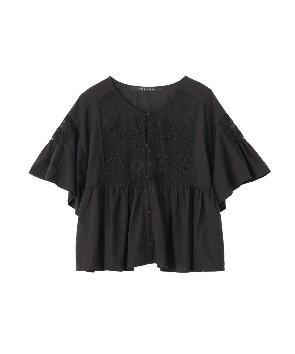 YECCA VECCA 刺繍レースブラウス 