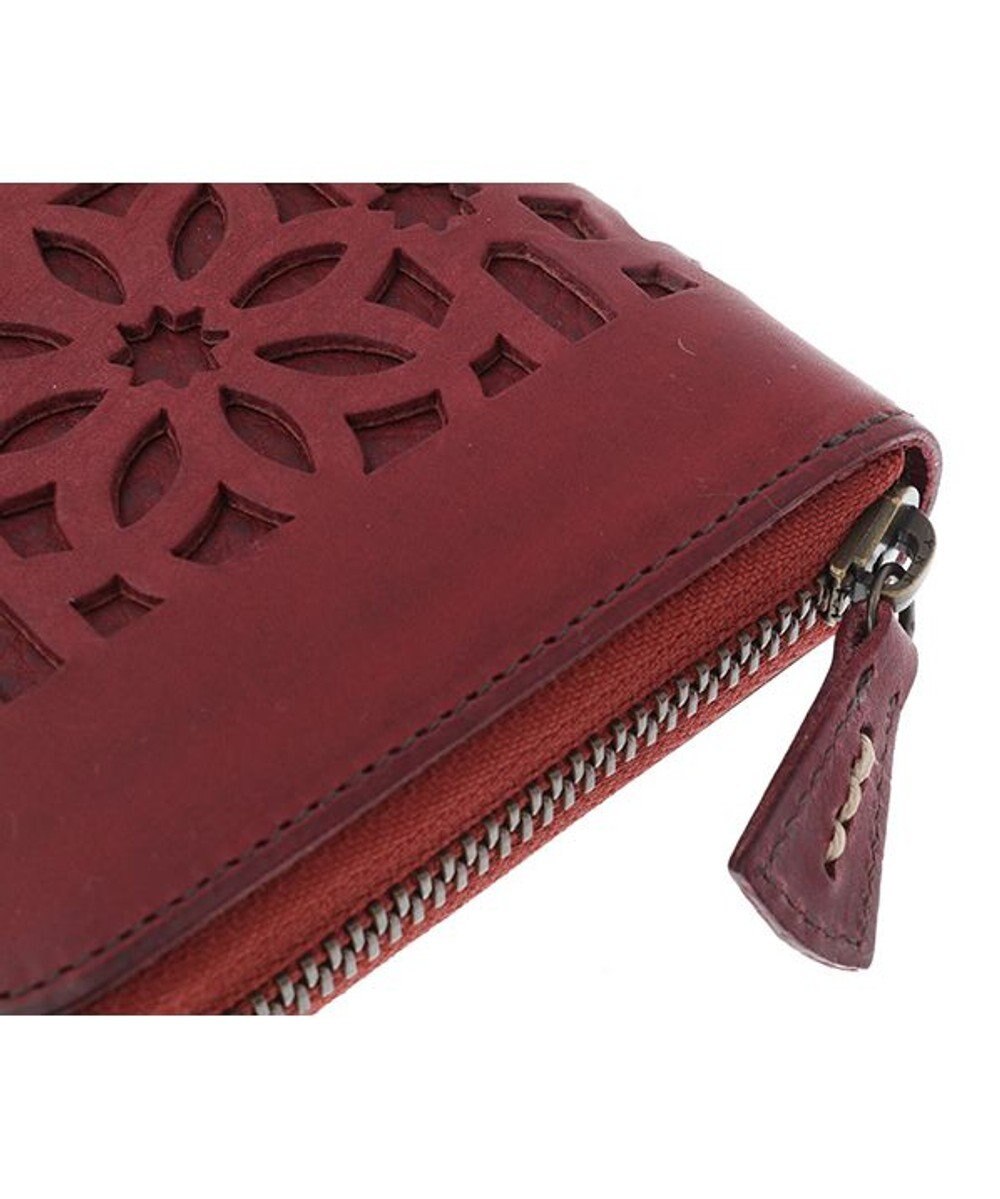 genten カットワーク ラウンド長財布 