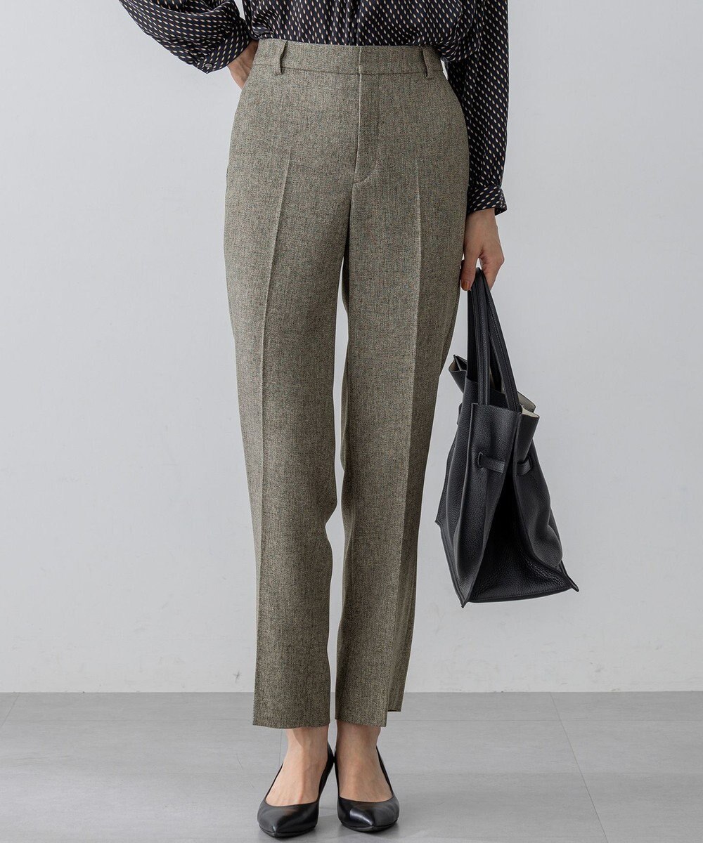 23区 L 【洗える/セットアップ対応】ウールライクカルゼ テーパード パンツ 