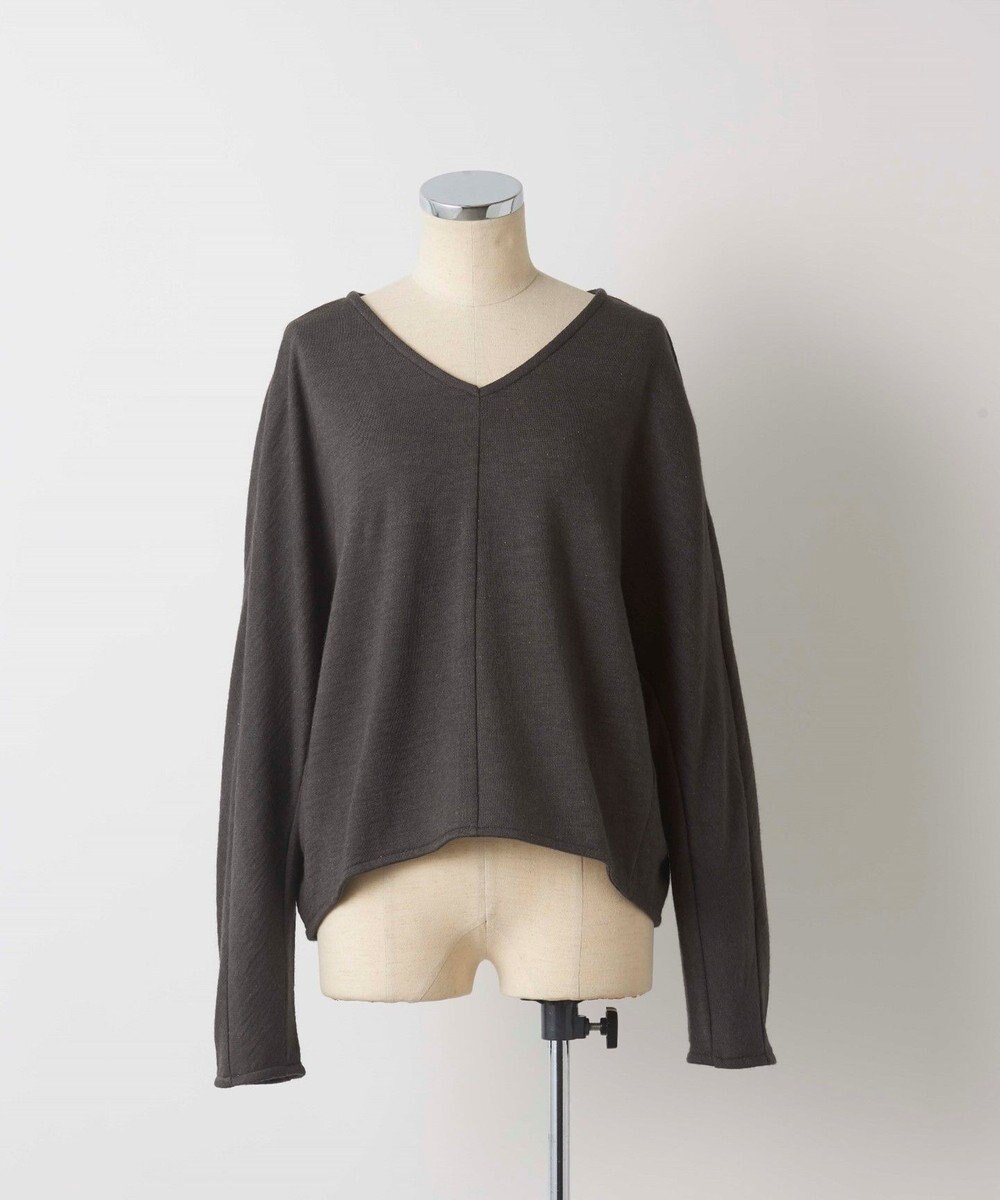 TOQUE 〈大草直子さんアドバイザー〉ロイヤルベビーアルパカ×タンギスコットン 裏毛 Vネックトップス 