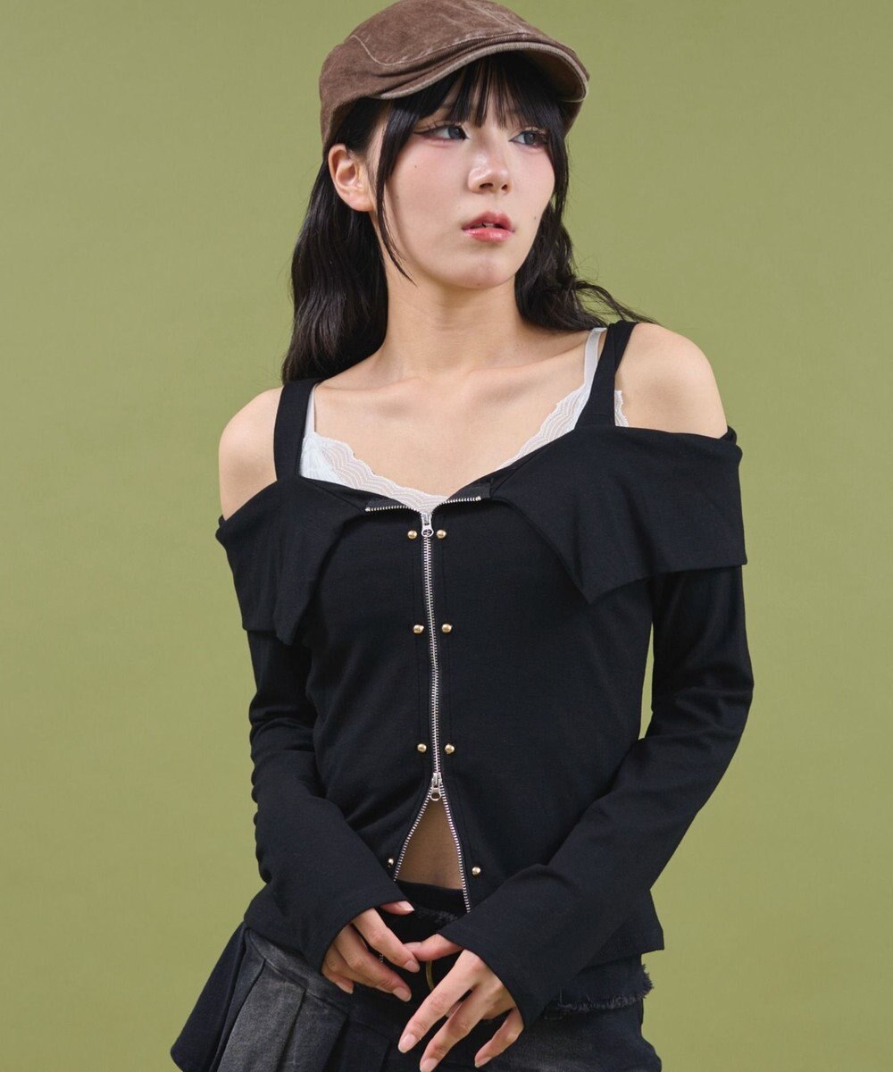 WEGO オフショルスタッズデザイントップ 