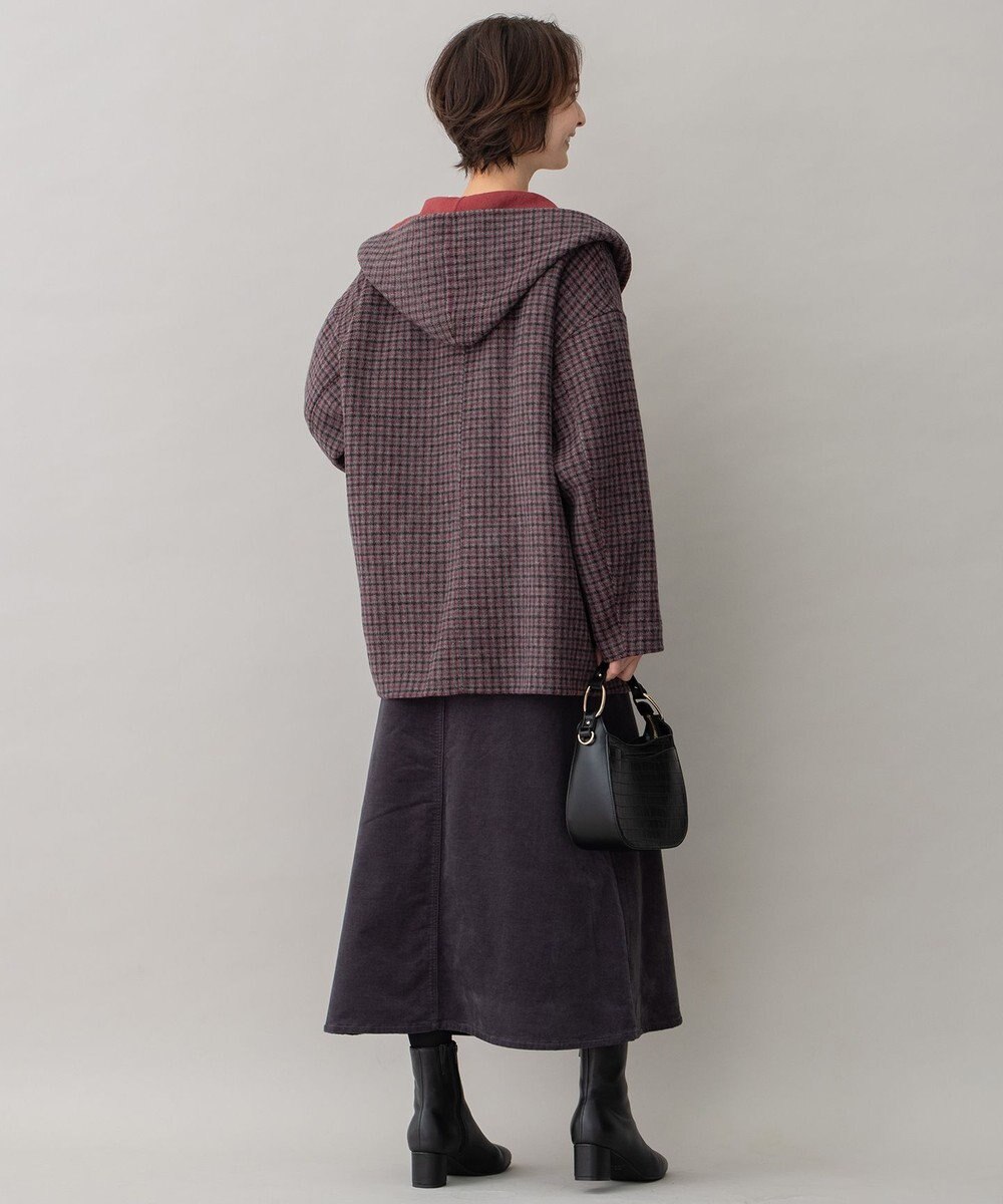 自由区 【リバーシブル】ウールリバー フード付きショートコート 