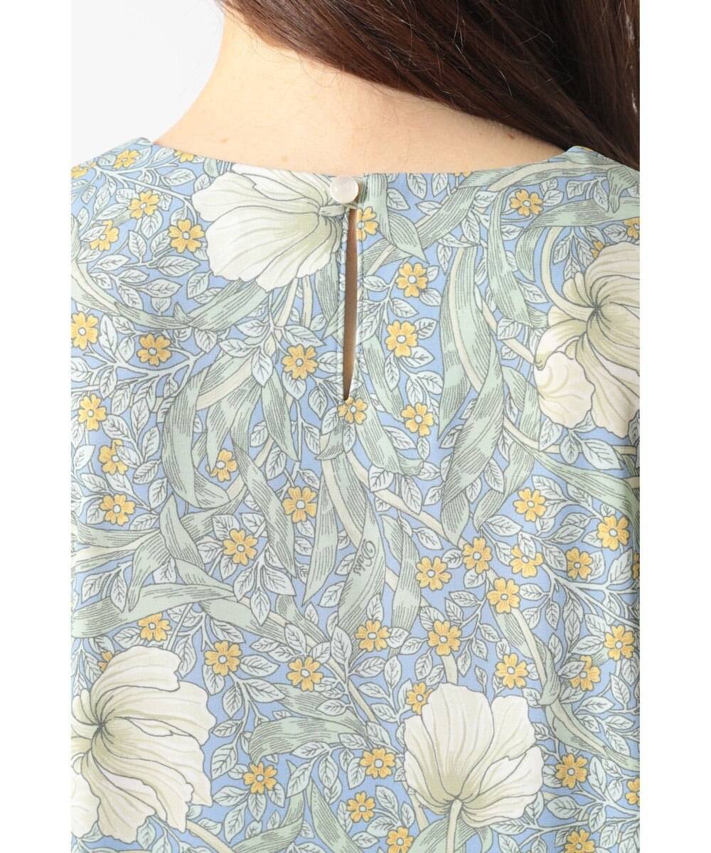 DAKS ボタニカルプリント七分袖プルオーバー 