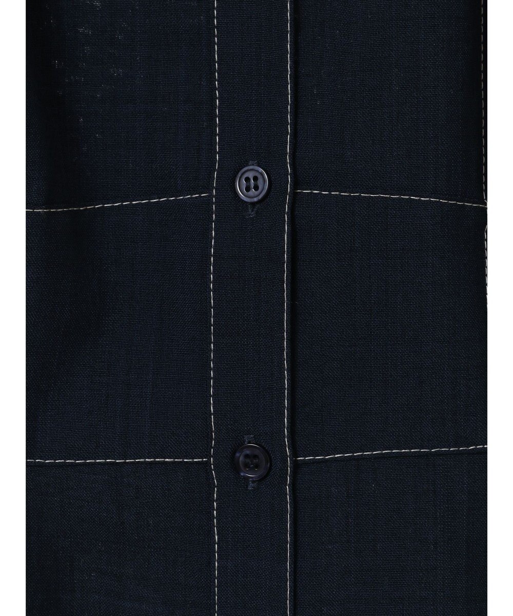 earth music&ecology レイヤードショルダー配色ステッチワンピース 