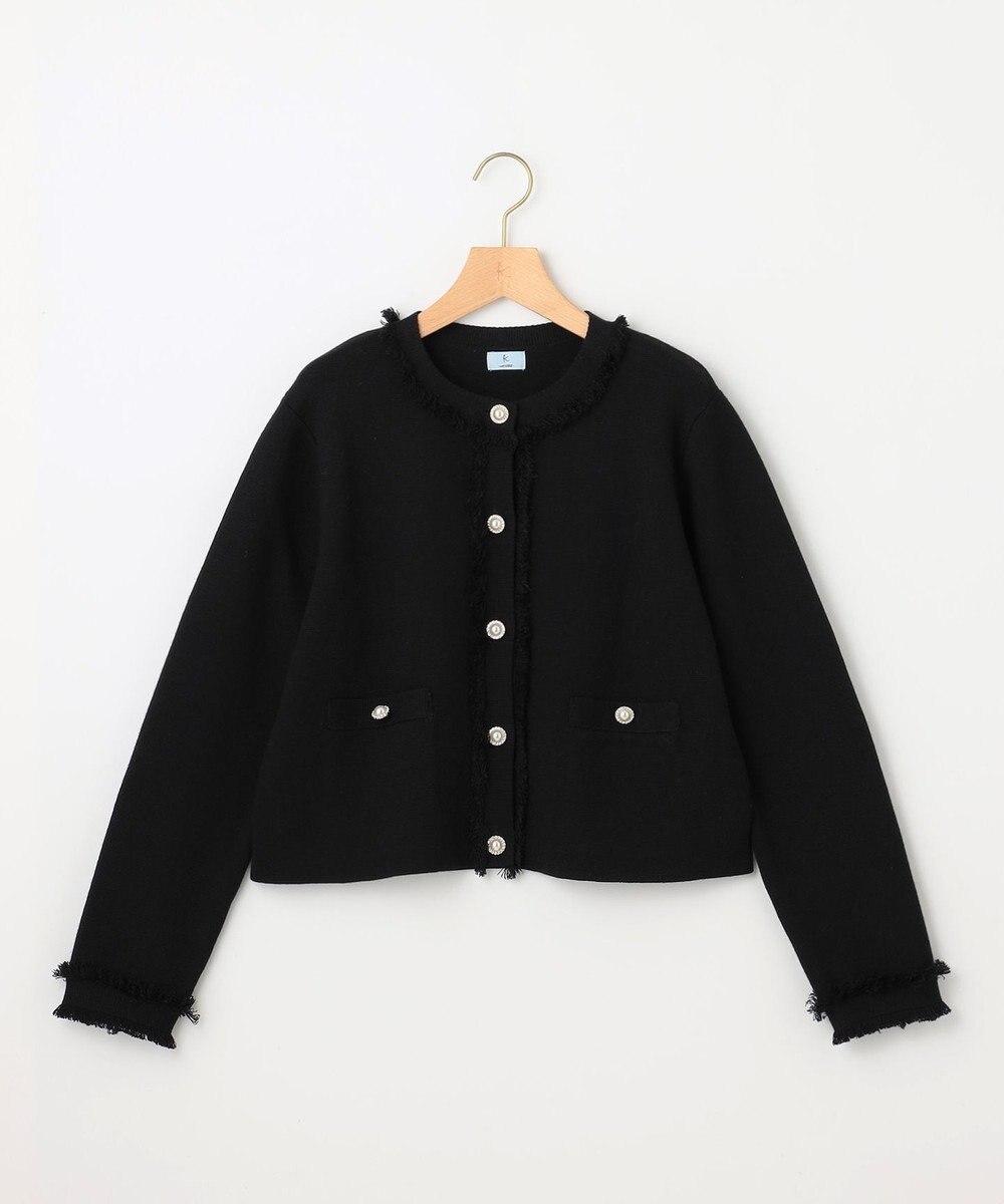 組曲 ビジューボタンニットジャケット 
