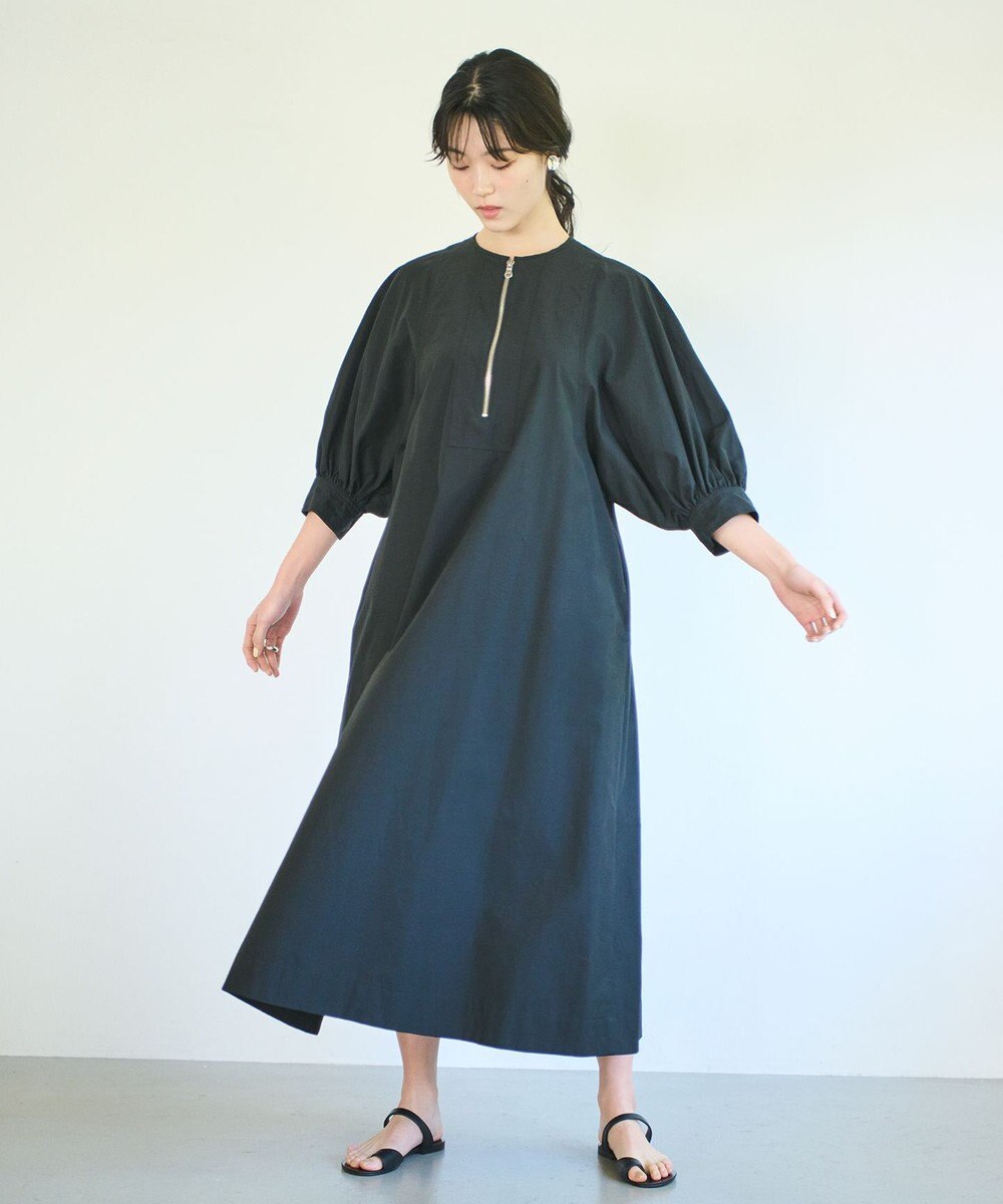 #Newans 【ANSWER for Co-Creation】ジップデザインパフスリーブワンピース 