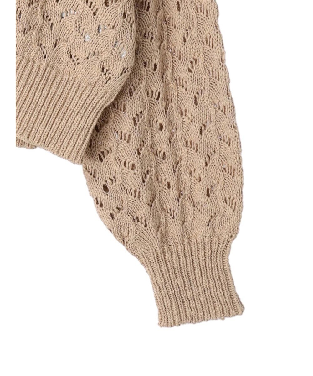 earth music&ecology スラブコットンレース編みカーディガン 