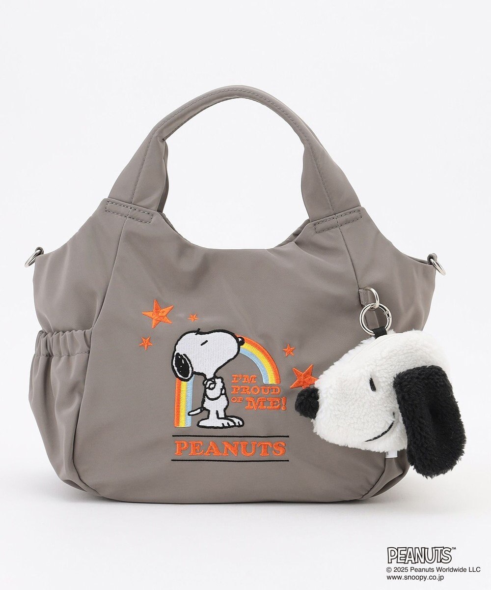 Y'SACCS SNOOPYデザイン サイドギャザー2wayトート　Sサイズ(レインボー） 