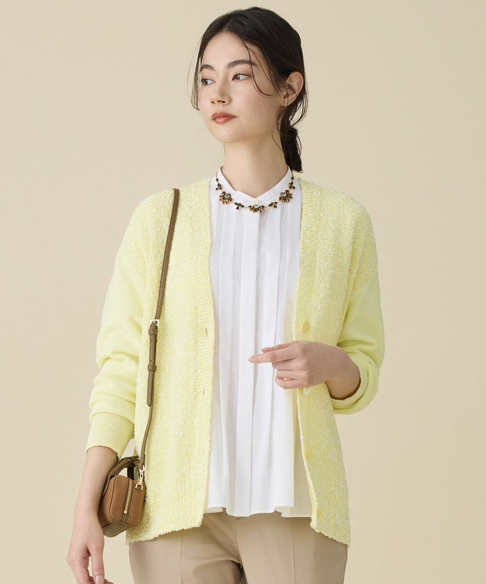 自由区 S ブークレミックスツイードニット カーディガン 