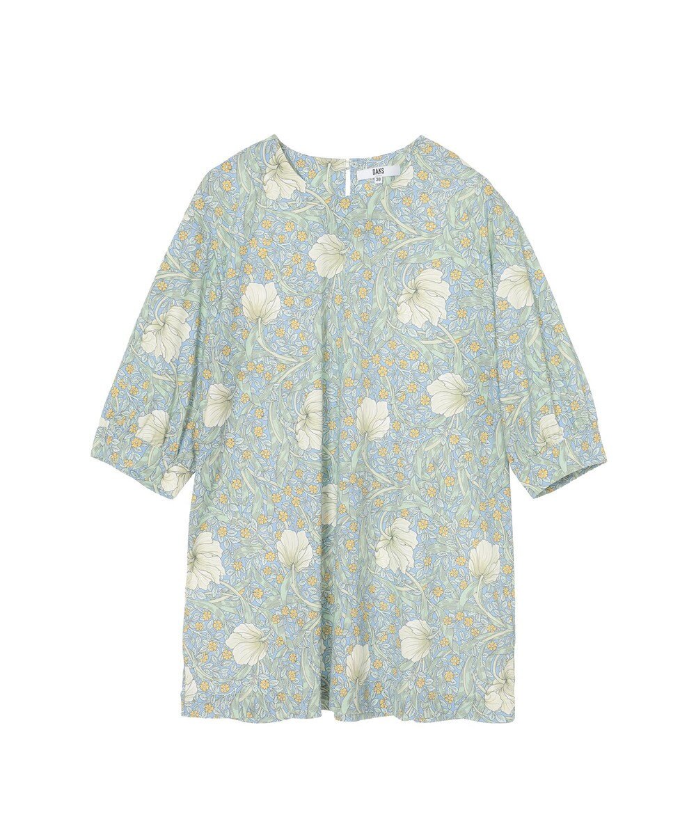 DAKS ボタニカルプリント七分袖プルオーバー 