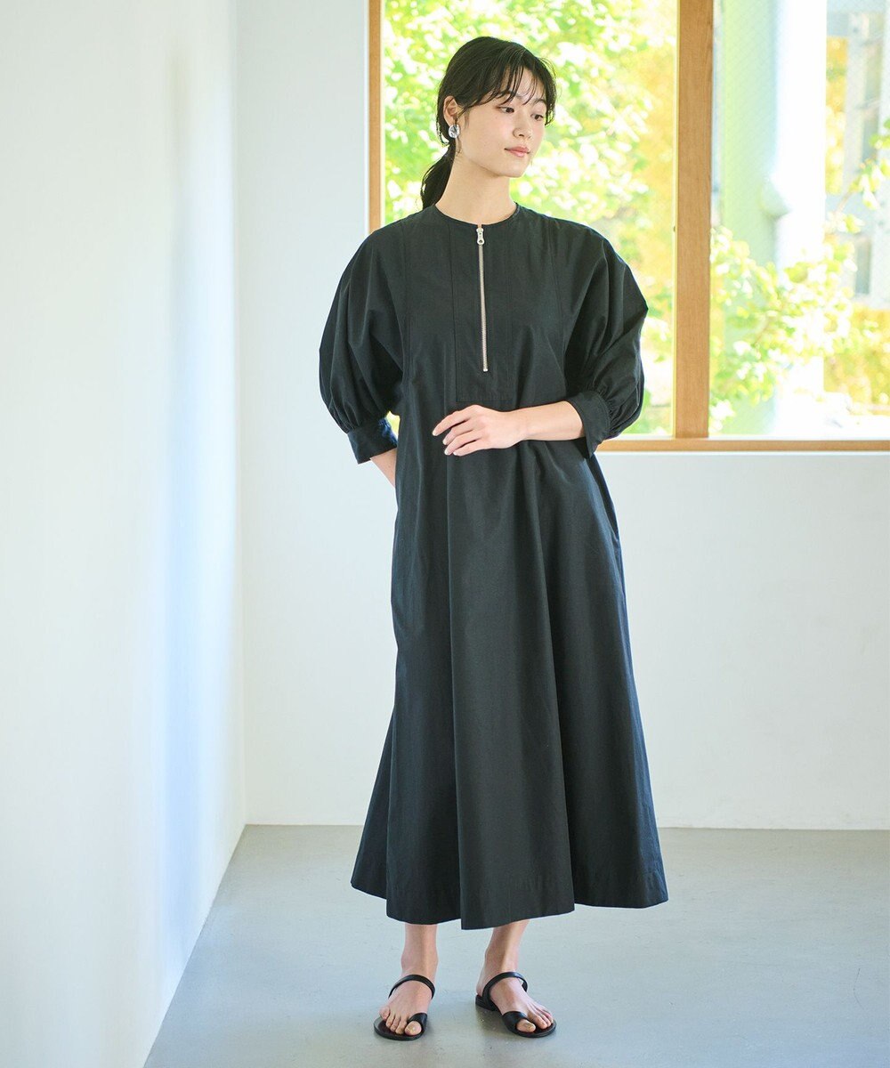 #Newans 【ANSWER for Co-Creation】ジップデザインパフスリーブワンピース 