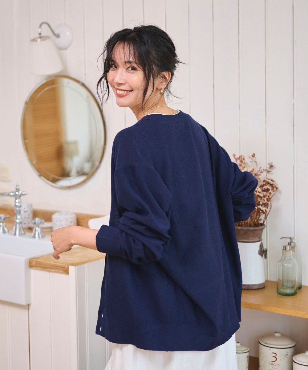 WEGO 【WEB限定/2025年秋冬新作//洗濯可/MLサイズ展開/ユニセックス着用ITEM】ドロップショルダーカーディガン 