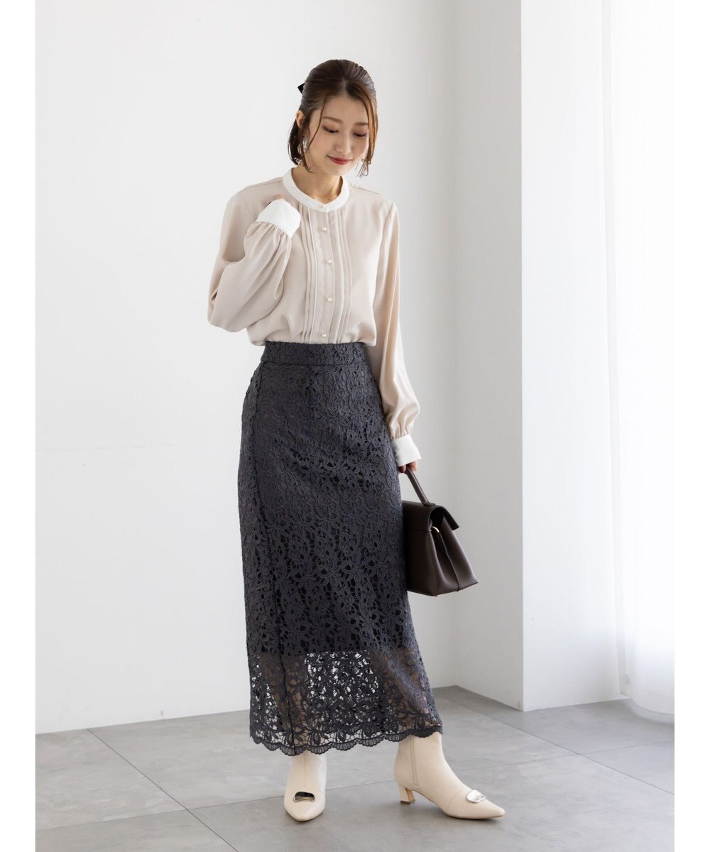 Te chichi パール釦フロントタックブラウス 