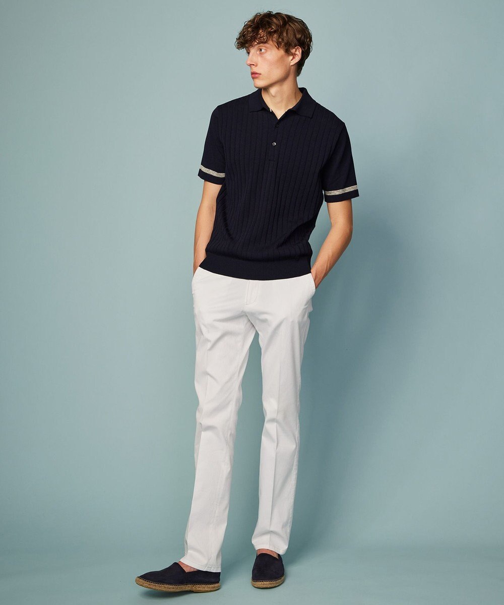 JOSEPH ABBOUD 【清涼感/ストレッチ/洗える】クールスキン ニット ポロ 