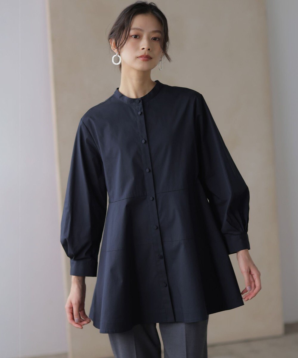 組曲 S 【前後着用可】コンパクトシャーティング チュニックブラウス 