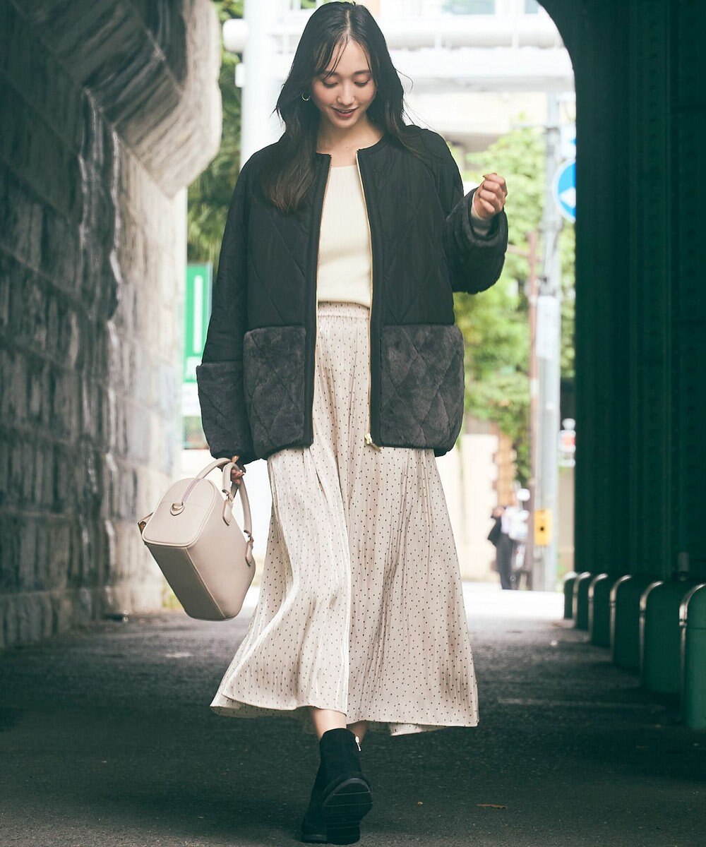 ANY SIS 【ウールブレンドシリーズ】ベースネックリブコンビ ニット 