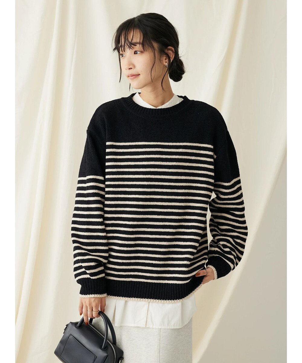 CRAFT STANDARD BOUTIQUE 洗えるモールニットボーダープルオーバー 