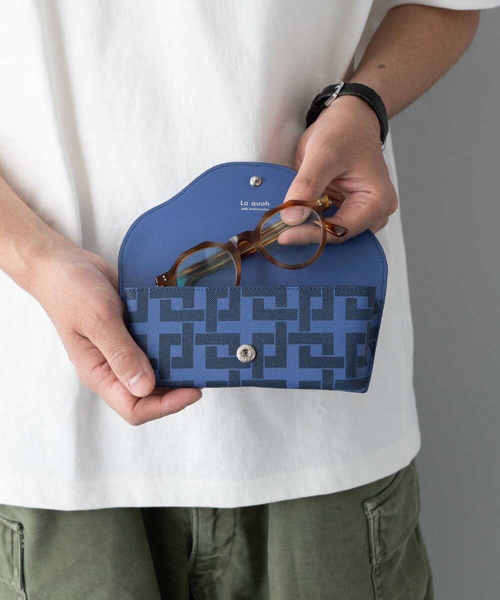 MIYABIYA La quoh with kirakaracho 角つなぎ プリントレザー 眼鏡ケース 